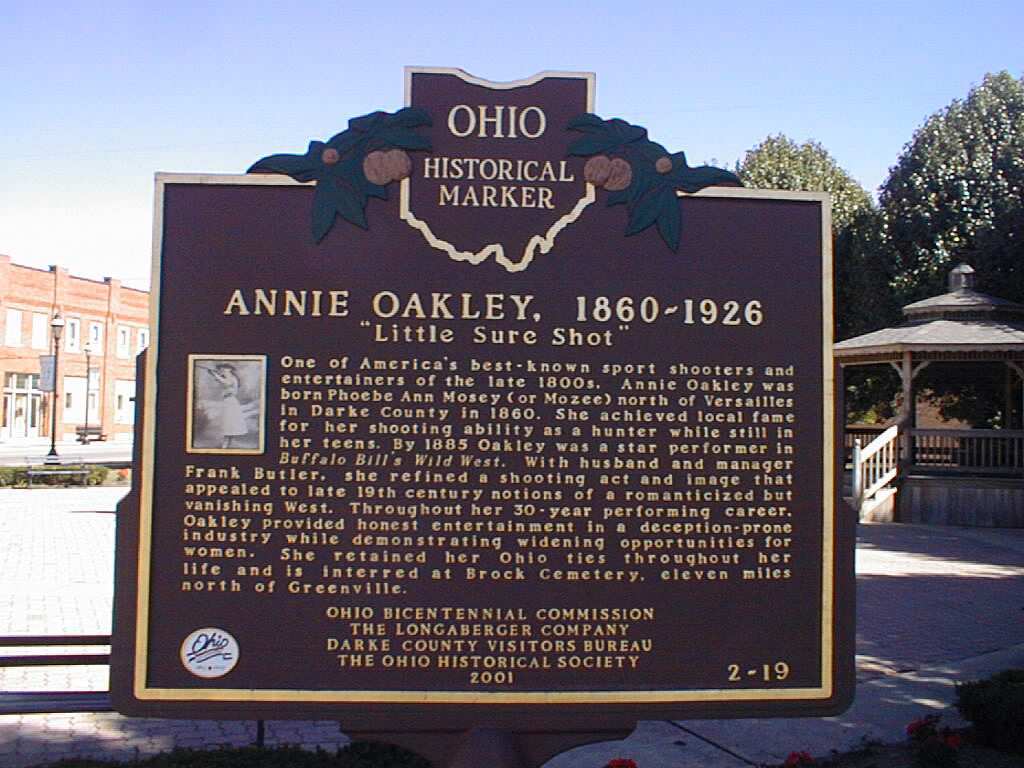Ohio Historical Marker of Annie Oakley 2-19